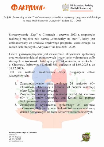 Pomocnicy na start!